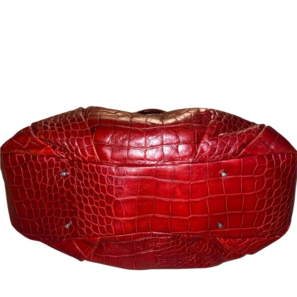 FURLA EUC RED CROC-EMBOSSED LEATHER BAG - Picture 7 of 9